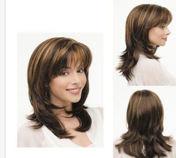 new fashion ladies golden brown ladies long hair wig, Black;brown 
new fashion ladies golden brown ladies long hair wig, Black;brown