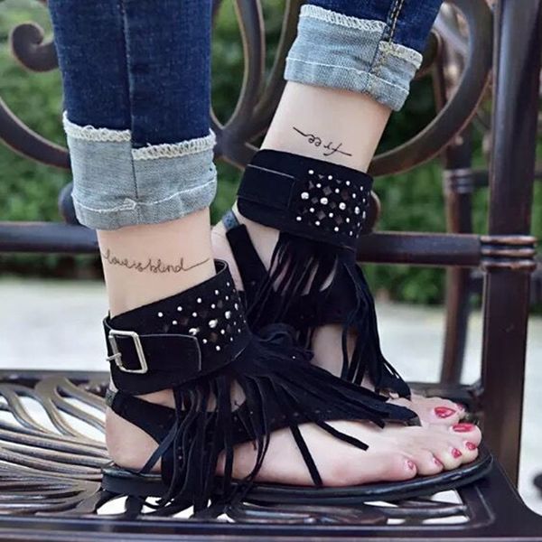 zandina women's casual flat sandals fringed back to school summer party prom sandals large size fashion shoes a106, Black
zandina women's casual flat sandals fringed back to school summer party prom sandals large size fashion shoes a106, Black
