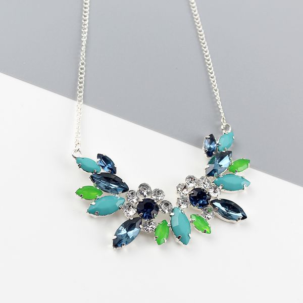 2018 fashion green blue crystal chain necklace for women statement spring color stone necklace jewelry accessory gift 50cm chain, Silver
2018 fashion green blue crystal chain necklace for women statement spring color stone necklace jewelry accessory gift 50cm chain, Silver