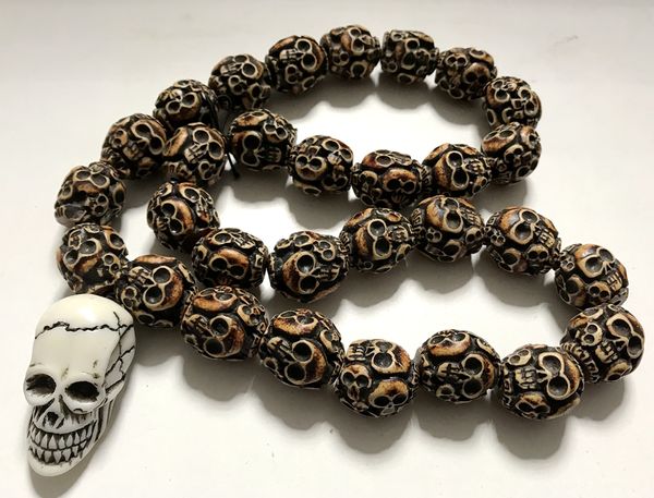 yqtdmy crazy new long hip hop necklace pendant skulls non-mainstream (30 skull beads + 1 skull head), Silver
yqtdmy crazy new long hip hop necklace pendant skulls non-mainstream (30 skull beads + 1 skull head), Silver