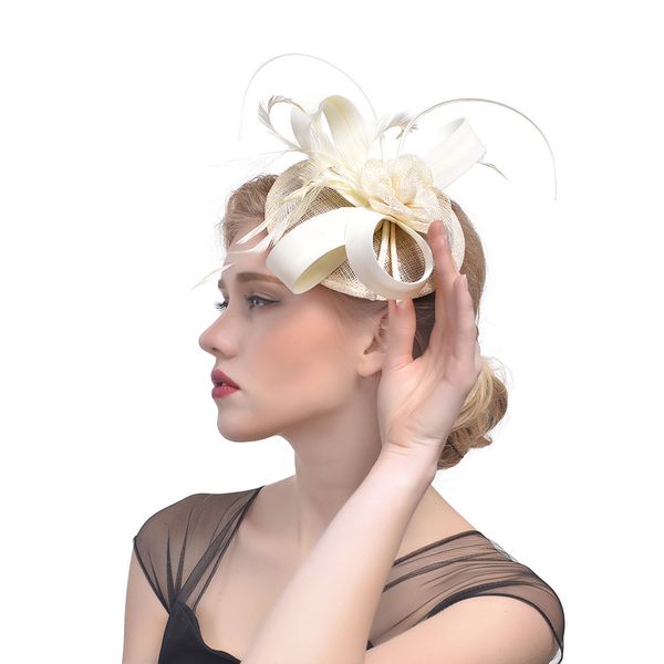burgundy linen hats for women's party hair accessories feathers elegant wedding hats for bridal tocados sombreros bodas, White
burgundy linen hats for women's party hair accessories feathers elegant wedding hats for bridal tocados sombreros bodas, White