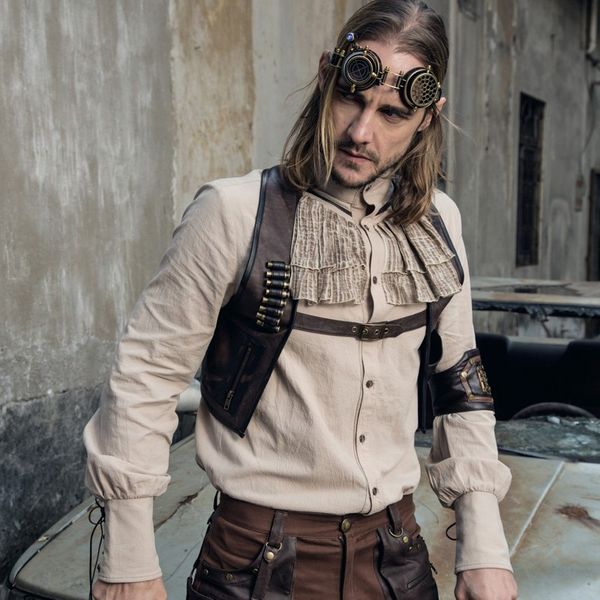 cool steampunk gothic vintage coffee sleeveless men coat vest steampunk vintage short men vest fashion cowboy punk leather vest coats, Black;white
cool steampunk gothic vintage coffee sleeveless men coat vest steampunk vintage short men vest fashion cowboy punk leather vest coats, Black;white