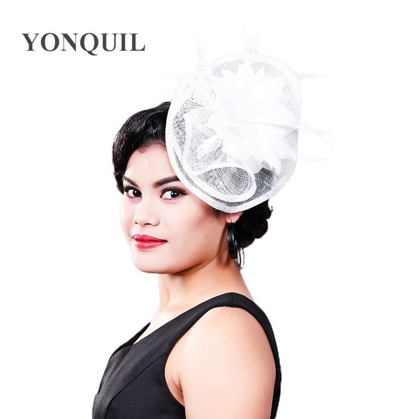 ladies fancy races white wedding hats and fascinators feather hair accessories women party tocados sombreros bodas sinamay hats md16003, Slivery;golden
ladies fancy races white wedding hats and fascinators feather hair accessories women party tocados sombreros bodas sinamay hats md16003, Slivery;golden