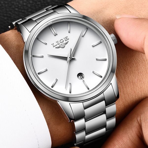 relogio masculino mens watches lige fashion business watch men's stainless steel waterproof watch men's time date quartz, Slivery;brown
relogio masculino mens watches lige fashion business watch men's stainless steel waterproof watch men's time date quartz, Slivery;brown