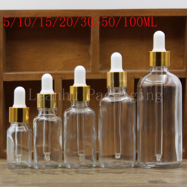 5/10/15/20/30/50/100ml Transparent Glass Bottle , Essential Oil/perfume Packaging Dropper Bottle, Empty Cosmetic Container