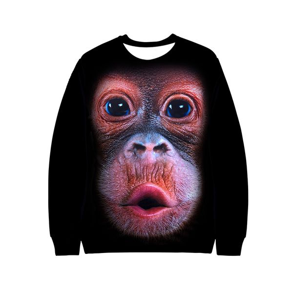 2018 new 3d printing orangutan monkey headsmen's hoodie sweatshirt spoof fun loose hoodie men's pullover, Black
2018 new 3d printing orangutan monkey headsmen's hoodie sweatshirt spoof fun loose hoodie men's pullover, Black