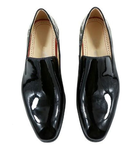2018 Men Patent Leather Shoes Black-to-roccia Print Loafers Snakeskin Wedding Flat High Quality Slip-on Men Shoes
2018 Men Patent Leather Shoes Black-to-roccia Print Loafers Snakeskin Wedding Flat High Quality Slip-on Men Shoes
