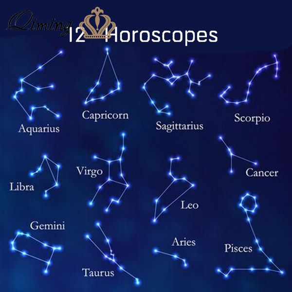 

12pcs/lot constellation zodiac necklace women astrology boho minimalism jewelry virgo gemini aries charm chain necklace for girl, Silver