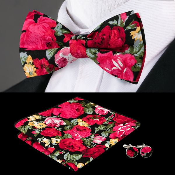 f-651 hi-tie new classic red floral bow tie pocket square cufflinks set 100% cotton jacquard woven bowties for men, Black;blue
f-651 hi-tie new classic red floral bow tie pocket square cufflinks set 100% cotton jacquard woven bowties for men, Black;blue
