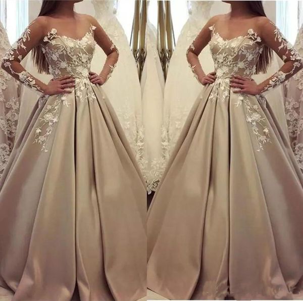 2018 Prom Dresses Satin A Line Sweep Train Lace Applique Ruffle Long Sleeve Formal Dress Evening Big Event Gowns Plus Size Party Wear
2018 Prom Dresses Satin A Line Sweep Train Lace Applique Ruffle Long Sleeve Formal Dress Evening Big Event Gowns Plus Size Party Wear