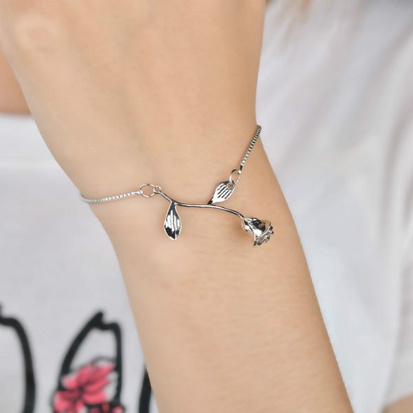 rose flower link chains bracelet women fashion bracelets adjustable box chain bracelet fashion jewelry 3 colors, Black
rose flower link chains bracelet women fashion bracelets adjustable box chain bracelet fashion jewelry 3 colors, Black