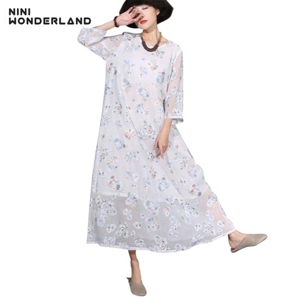 nini wonderland spring summer vintage printed fashion long dress for female women three quarter sleeved printing women clothes, White;black
nini wonderland spring summer vintage printed fashion long dress for female women three quarter sleeved printing women clothes, White;black