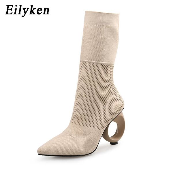 eilyken autumn winter new design women mid-calf boots knitted stretch fabric sewing boots fretwork heel pointed toe woman, Black
eilyken autumn winter new design women mid-calf boots knitted stretch fabric sewing boots fretwork heel pointed toe woman, Black