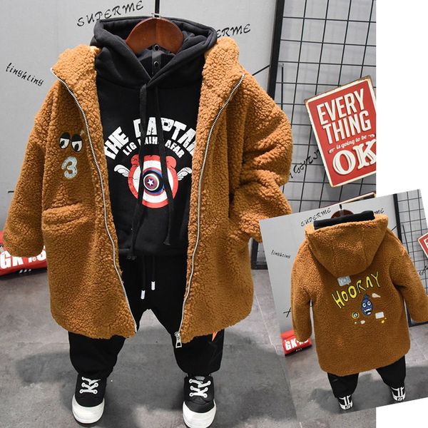 boy's long sleeve hooded casual fashion lamb wool jackets letters print cartoon warm winter outdoor wool coats, Blue;gray
boy's long sleeve hooded casual fashion lamb wool jackets letters print cartoon warm winter outdoor wool coats, Blue;gray