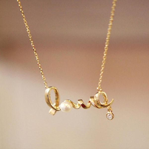 sangdo alloy crystal golden vintage style necklace love letters imitation pearls crystal chain pendant colar jewelry zk50, Silver
sangdo alloy crystal golden vintage style necklace love letters imitation pearls crystal chain pendant colar jewelry zk50, Silver