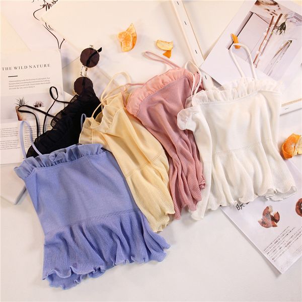 women fashion knitting patchwork chiffon ruffles neck cropped tanks girls knitted tee shirts camis crop female, White
women fashion knitting patchwork chiffon ruffles neck cropped tanks girls knitted tee shirts camis crop female, White