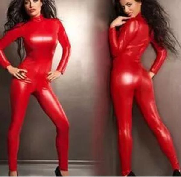 women's pvc faux leather full jumpsuit bodysuit cosplay costumes catsuit clubwear without gloves, Black
women's pvc faux leather full jumpsuit bodysuit cosplay costumes catsuit clubwear without gloves, Black