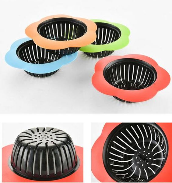 new home flower shaped silicone kitchen sink strainer shower sink drains cover sink colander sewer hair filter kitchen accessories 
new home flower shaped silicone kitchen sink strainer shower sink drains cover sink colander sewer hair filter kitchen accessories