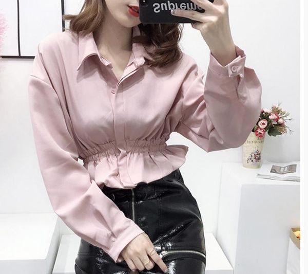 send 2018 new korean chiffon shirt bowknot leaked backside women shirt, White
send 2018 new korean chiffon shirt bowknot leaked backside women shirt, White