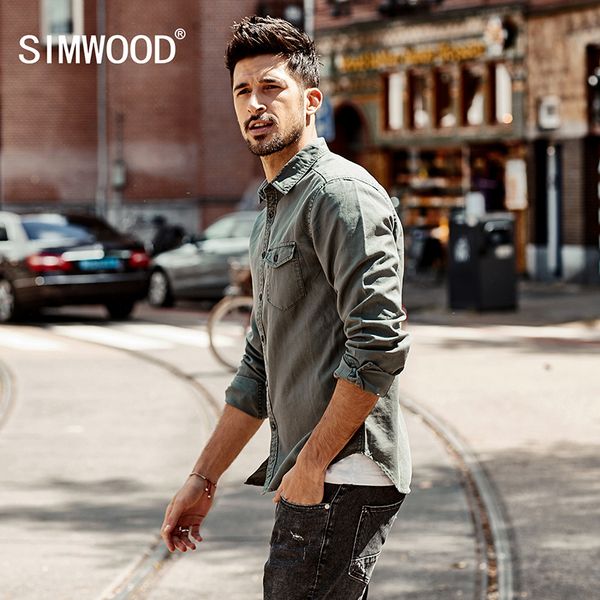 simwood men shirt 2017 autumn new fashion denim shirts male slim fit 100% pure cotton camisa masculina plus size cc017007, White;black
simwood men shirt 2017 autumn new fashion denim shirts male slim fit 100% pure cotton camisa masculina plus size cc017007, White;black
