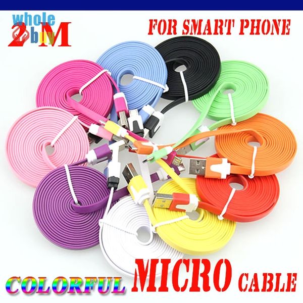 2m 6ft usb cable micro usb 2.0 cable sync charging flat noodle mobile phone cables for android samsung huawei xiaomi htc lg
2m 6ft usb cable micro usb 2.0 cable sync charging flat noodle mobile phone cables for android samsung huawei xiaomi htc lg
