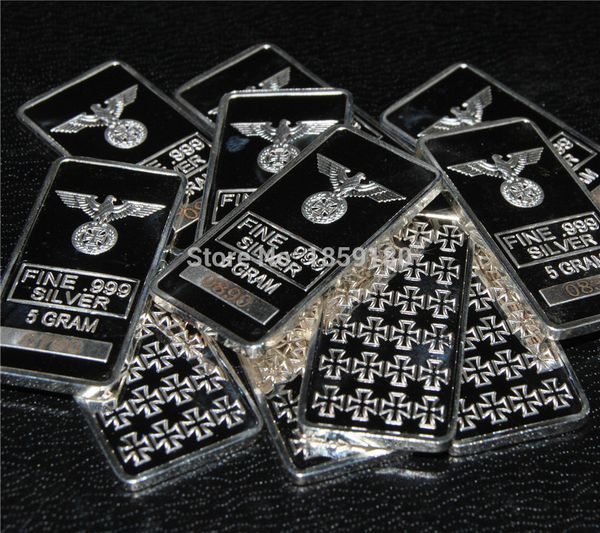5g ram wwii german war eagle iron cross design german silver art bar,100pcs/lot ing
5g ram wwii german war eagle iron cross design german silver art bar,100pcs/lot ing