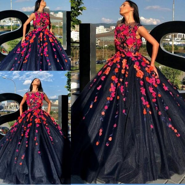 charming black prom dresses with colorful floral appliques see through sleeveless evening gowns saudi arabia formal party dress vestidos
charming black prom dresses with colorful floral appliques see through sleeveless evening gowns saudi arabia formal party dress vestidos