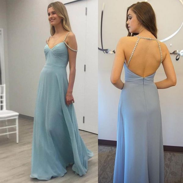 simple chiffon grey floor length elegant bridesmaid dress with crystals halter open back long wedding party dress, White;pink
simple chiffon grey floor length elegant bridesmaid dress with crystals halter open back long wedding party dress, White;pink