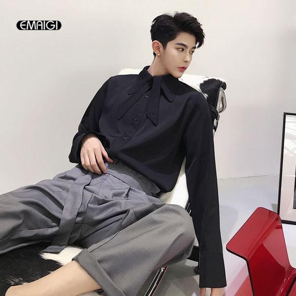couple clothes men and women ribbon collar long sleeve casual chiffon shirts male retro fashion tuxedo shirts, White;black
couple clothes men and women ribbon collar long sleeve casual chiffon shirts male retro fashion tuxedo shirts, White;black
