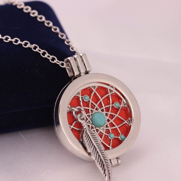 316l stainless steel new fashion personality feather turquoise necklace diy aroma essential oil can open phase box pendant necklaces, Silver
316l stainless steel new fashion personality feather turquoise necklace diy aroma essential oil can open phase box pendant necklaces, Silver
