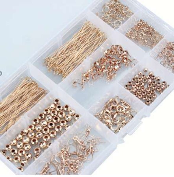 1set gold antique bronze color bead caps jump rings head pins ear wires lobster claps jewelry making findings kit accessories, Silver
1set gold antique bronze color bead caps jump rings head pins ear wires lobster claps jewelry making findings kit accessories, Silver