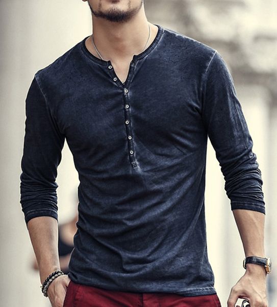 brand designer men cotton vintage v-neck henry t shirts casual long sleeve men old color cardigan t shirt wholesale, White;black
brand designer men cotton vintage v-neck henry t shirts casual long sleeve men old color cardigan t shirt wholesale, White;black