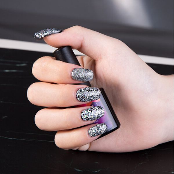 laser silver uv nail gel polish 10ml holographic glitter led nail polish gel lacquer soak off uv nail varnish, Red;pink