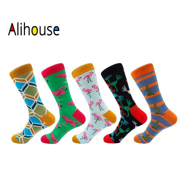 alihouse 5 pairs/lot colorful men's combed cotton dress wedding sock funny male flamingos pattern crew business socks, Black
alihouse 5 pairs/lot colorful men's combed cotton dress wedding sock funny male flamingos pattern crew business socks, Black
