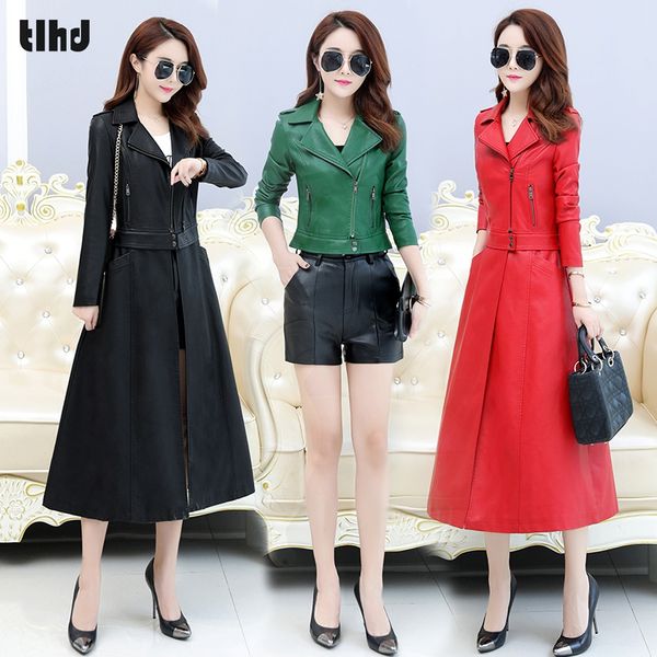 lower edge detachable two wear spring autumn women leather jacket pu leather coats x-long belted slim pu trench coats, Black
lower edge detachable two wear spring autumn women leather jacket pu leather coats x-long belted slim pu trench coats, Black
