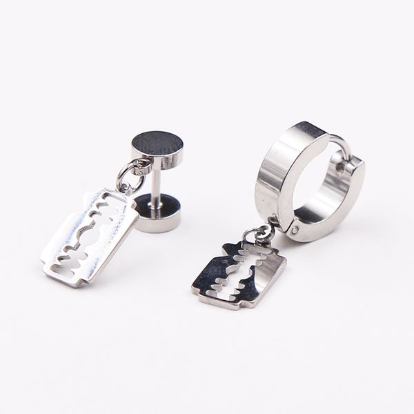 1 pair hoop earring for men punk metal stainless steel blades sliver round earring for women hoop jewelry gift, Golden;silver
1 pair hoop earring for men punk metal stainless steel blades sliver round earring for women hoop jewelry gift, Golden;silver