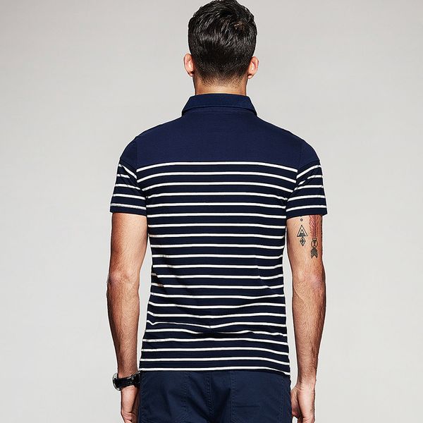 Striped Summer Mens Cotton Polo Shirts Striped Blue Black Brand Clothing Man 'S Slim Short Sleeve Clothes Plus Size Tops
Striped Summer Mens Cotton Polo Shirts Striped Blue Black Brand Clothing Man 'S Slim Short Sleeve Clothes Plus Size Tops