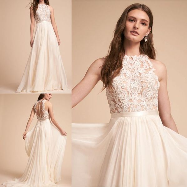 bhldn beach wedding dresses jewel neck lace applique simple plus size boho bridal gowns custom made floor length wedding dress, White
bhldn beach wedding dresses jewel neck lace applique simple plus size boho bridal gowns custom made floor length wedding dress, White