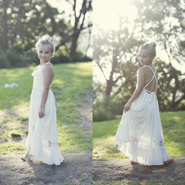 new arrival 2018 beach boho country flower girls dresses for weddings criss cross back lace floor length formal birthday gown en12132, White;blue
new arrival 2018 beach boho country flower girls dresses for weddings criss cross back lace floor length formal birthday gown en12132, White;blue