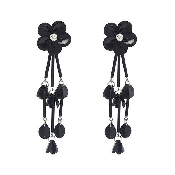 idealway fashion black alloy charms fringe flower rhinestone crystal sequins tassel drop dangle earring women engagement jewelry, Silver
idealway fashion black alloy charms fringe flower rhinestone crystal sequins tassel drop dangle earring women engagement jewelry, Silver