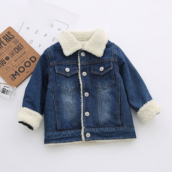 baby boys' girls' fall/winter clothes 2018 selling children's jeans coat lamb wool jacket denim thickening, Blue;gray
baby boys' girls' fall/winter clothes 2018 selling children's jeans coat lamb wool jacket denim thickening, Blue;gray