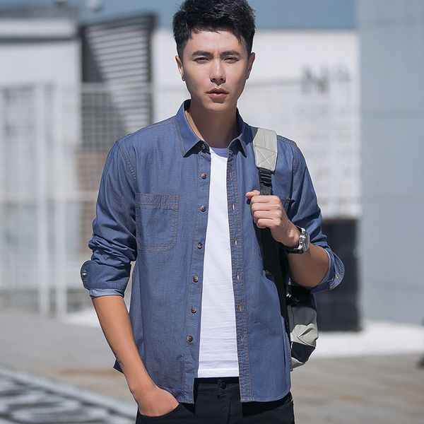 new fashion brand men dress shirt long sleeve slim fit camisa casual male loose denim style washed shirts plus size, White;black
new fashion brand men dress shirt long sleeve slim fit camisa casual male loose denim style washed shirts plus size, White;black