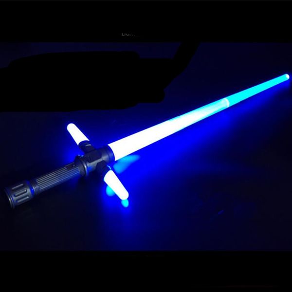 

dhl telescopic wars lightsaber cross light sword cosplay props christmas gift kids toy led flashing light saber with sound