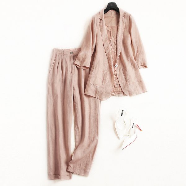 women fashion linen blazer suit pink thin slim one button elegant blazer outerwear + long pants 2 piece set new 2018 summer 3set, White
women fashion linen blazer suit pink thin slim one button elegant blazer outerwear + long pants 2 piece set new 2018 summer 3set, White