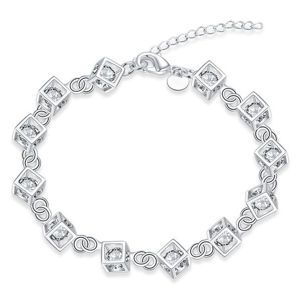 white stone bracelet silver plated bracelet spb241; wedding gift men and women 925 silver bracelet link, chain, Black
white stone bracelet silver plated bracelet spb241; wedding gift men and women 925 silver bracelet link, chain, Black