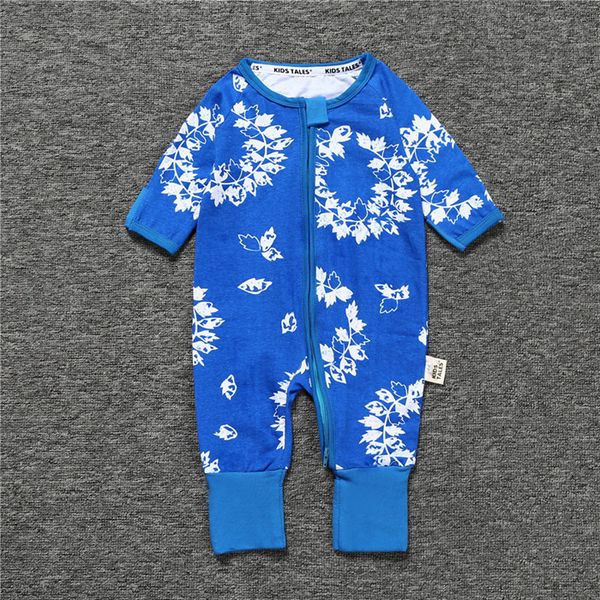 2018 newborn boy girl coverall spring autumn cotton floral jumpsuit baby long sleeve zipped kids clothes baby romper, Blue
2018 newborn boy girl coverall spring autumn cotton floral jumpsuit baby long sleeve zipped kids clothes baby romper, Blue