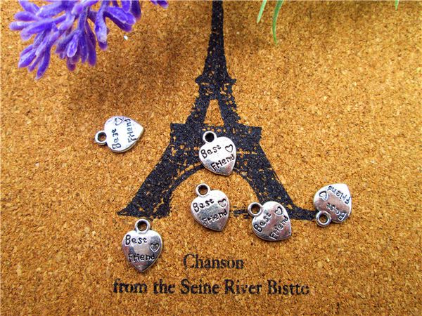 150pcs heart charms, tibetan silver heart " friend" charm pendants, tear drop, jewelry making 13x10mm, Bronze;silver
150pcs heart charms, tibetan silver heart " friend" charm pendants, tear drop, jewelry making 13x10mm, Bronze;silver