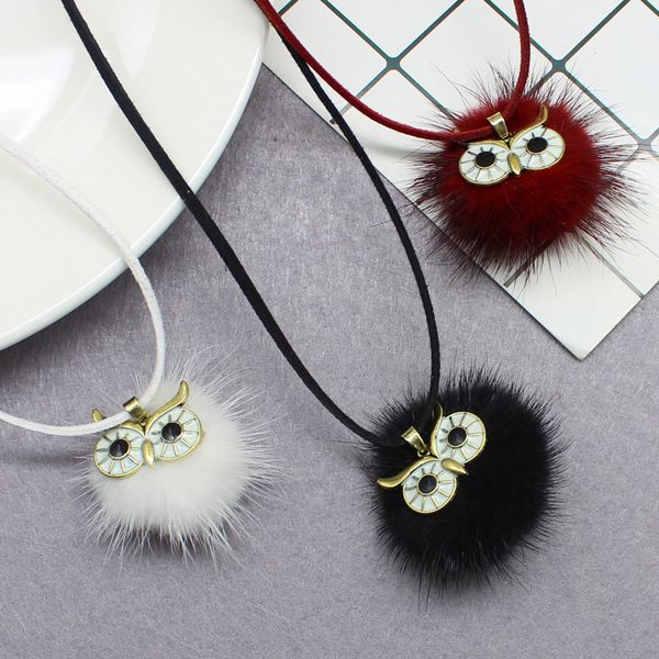 fashion pompom fur ball owl necklace female long mink fur pendant leather sweater chain accessories 6 styles support fba drop shipping h782f, Silver
fashion pompom fur ball owl necklace female long mink fur pendant leather sweater chain accessories 6 styles support fba drop shipping h782f, Silver