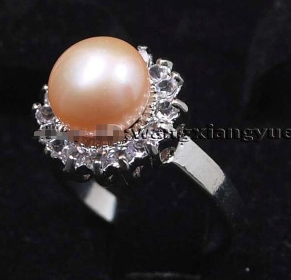 genuine 9-9.5mm natural pink akoya cultured pearl ring, Golden;silver 
genuine 9-9.5mm natural pink akoya cultured pearl ring, Golden;silver
