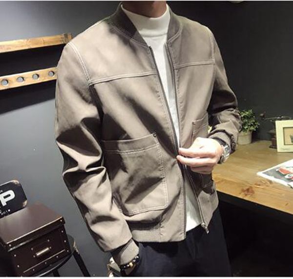 men's spring and autumn korea version of the new boutique personality handsome casual baseball collared leather jacket / m-3xl, Black
men's spring and autumn korea version of the new boutique personality handsome casual baseball collared leather jacket / m-3xl, Black
